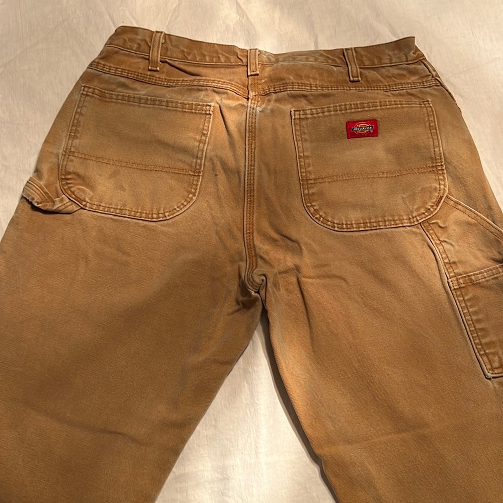Tan- DICKIES WORK pant-carpenter pant-38x30- lots of life left